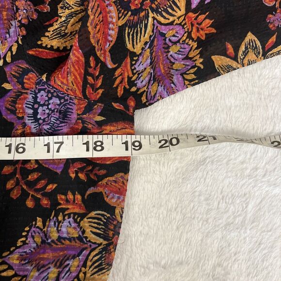 Vero Moda Stitch Fix Dress Womens Medium Black Floral Long Sleeve Tiered Lined - Picture 9 of 13